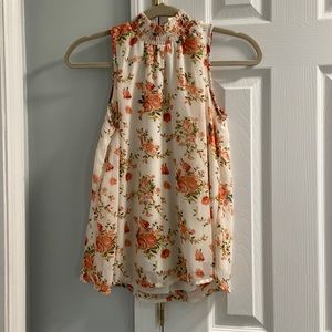 Floral high neck blouse